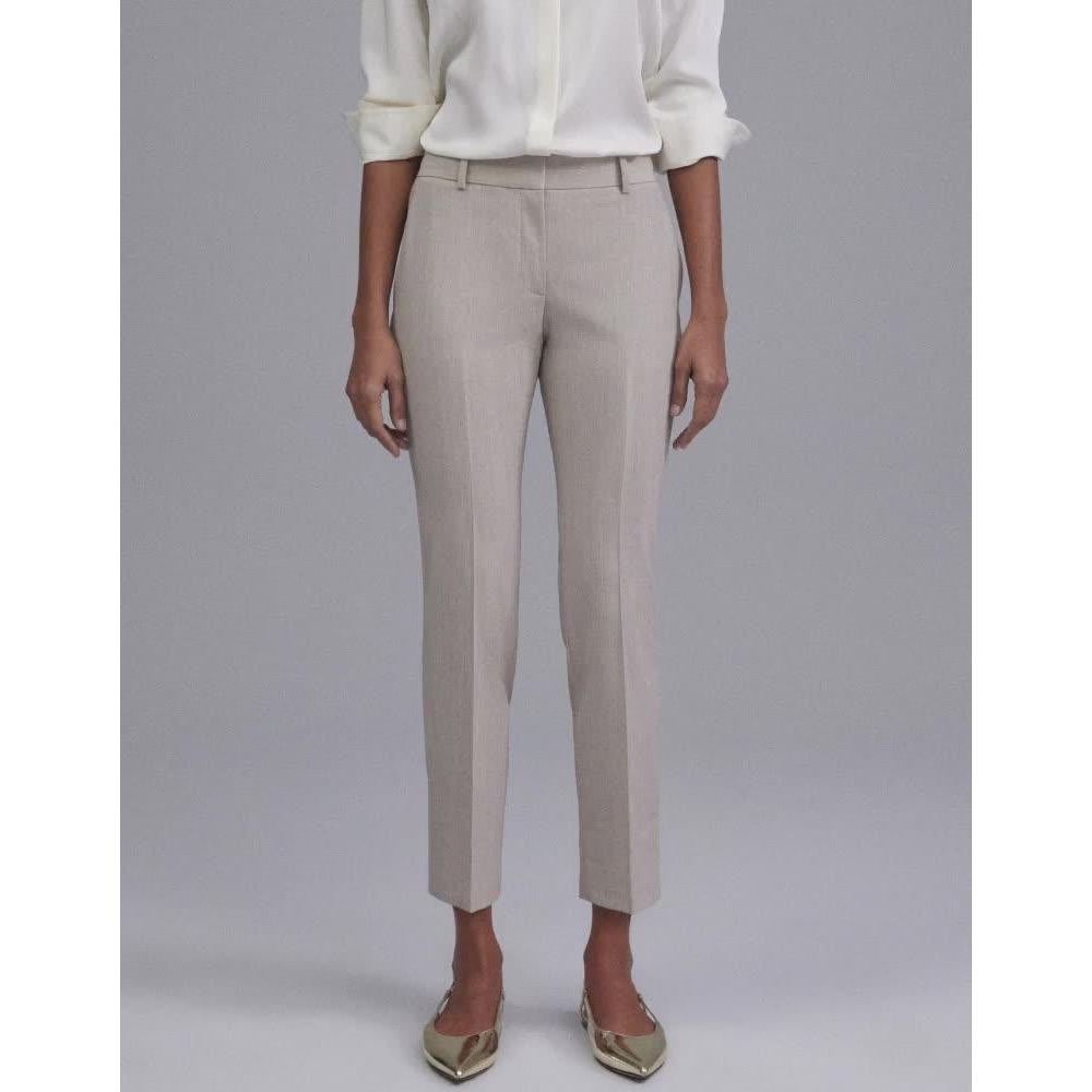 Theory TREECA Womens Beige Slim Leg Tailored Dress Pants Size 2 traceable wool